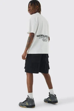 boohooMAN Tall Relaxed Fit Utility Jersey Short | UK| Shorts