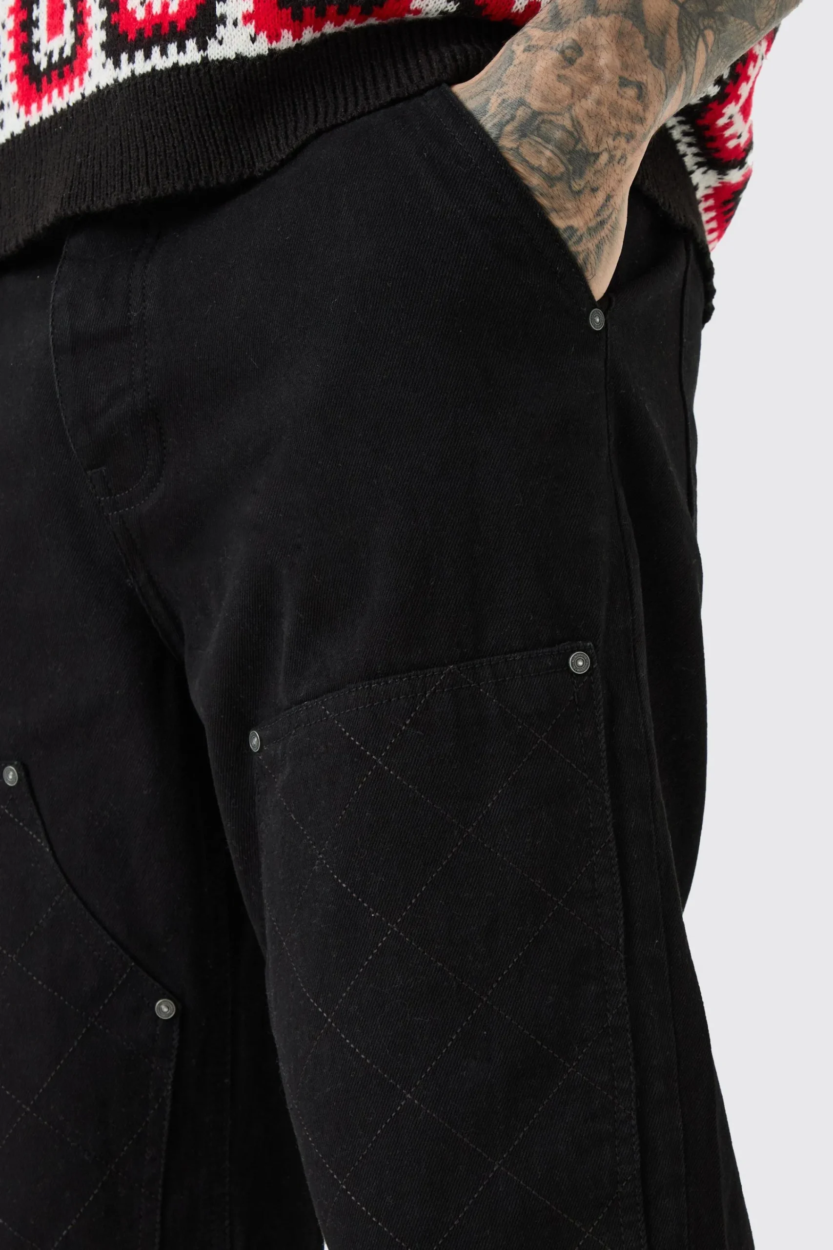 boohooMAN Tall Relaxed Rigid Top Stitch Detail Carpenter Jean | UK| Trousers|Jeans