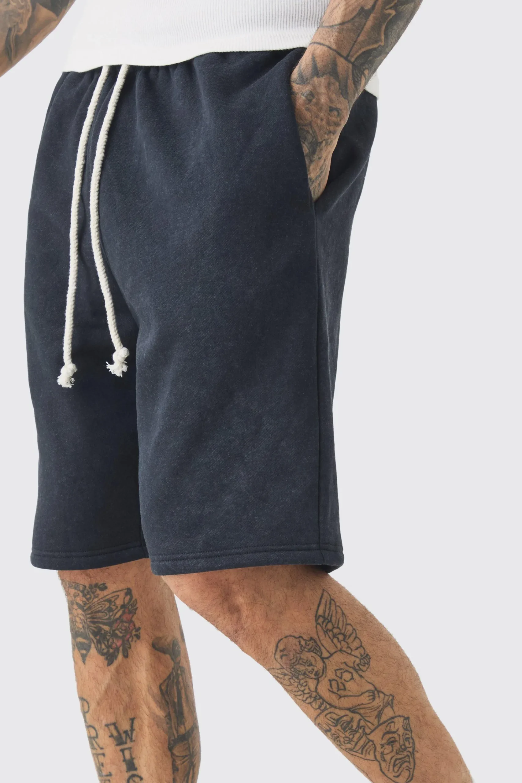 boohooMAN Tall Relaxed Washed Jersey Shorts | UK| Shorts