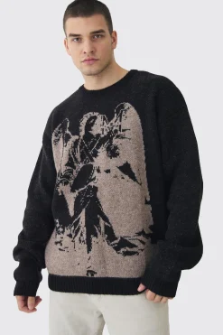 boohooMAN Tall Renaissance Oversized Fluffy Knitted Sweat | UK| Knitwear