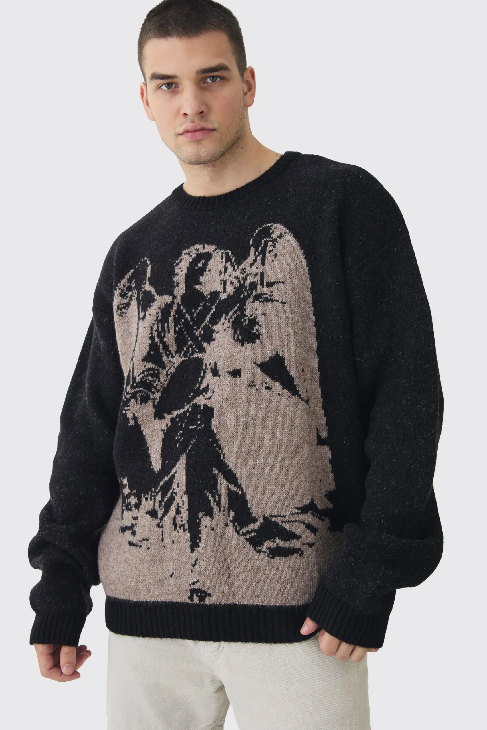 boohooMAN Tall Renaissance Oversized Fluffy Knitted Sweat | UK| Knitwear