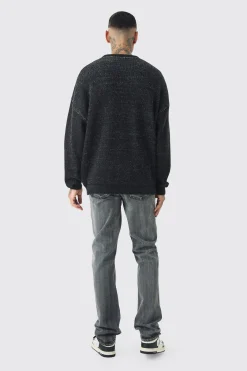 boohooMAN Tall Rib Cage Oversized Knitted Jumper | UK| Knitwear