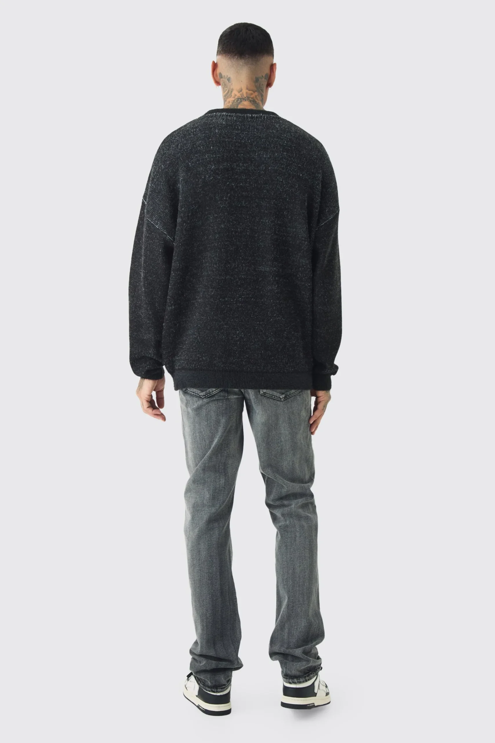 boohooMAN Tall Rib Cage Oversized Knitted Jumper | UK| Knitwear