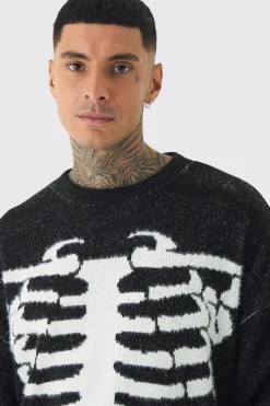 boohooMAN Tall Rib Cage Oversized Knitted Jumper | UK| Knitwear