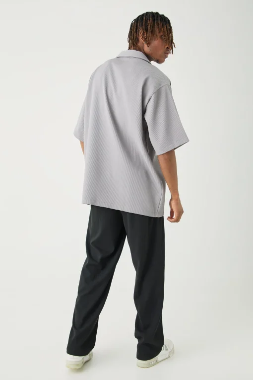 boohooMAN Tall Short Sleeve Pleated Oversized Shirt | UK| Shirts