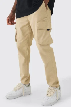 boohooMAN Tall Skinny Fit Elasticated Waist Cuffed Cargo Trousers | UK| Trousers|Cargos