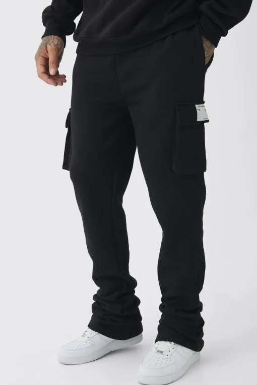 boohooMAN Tall Skinny Fit Extreme Stacked Woven Tab Cargo Jogger | UK| Trousers|Joggers