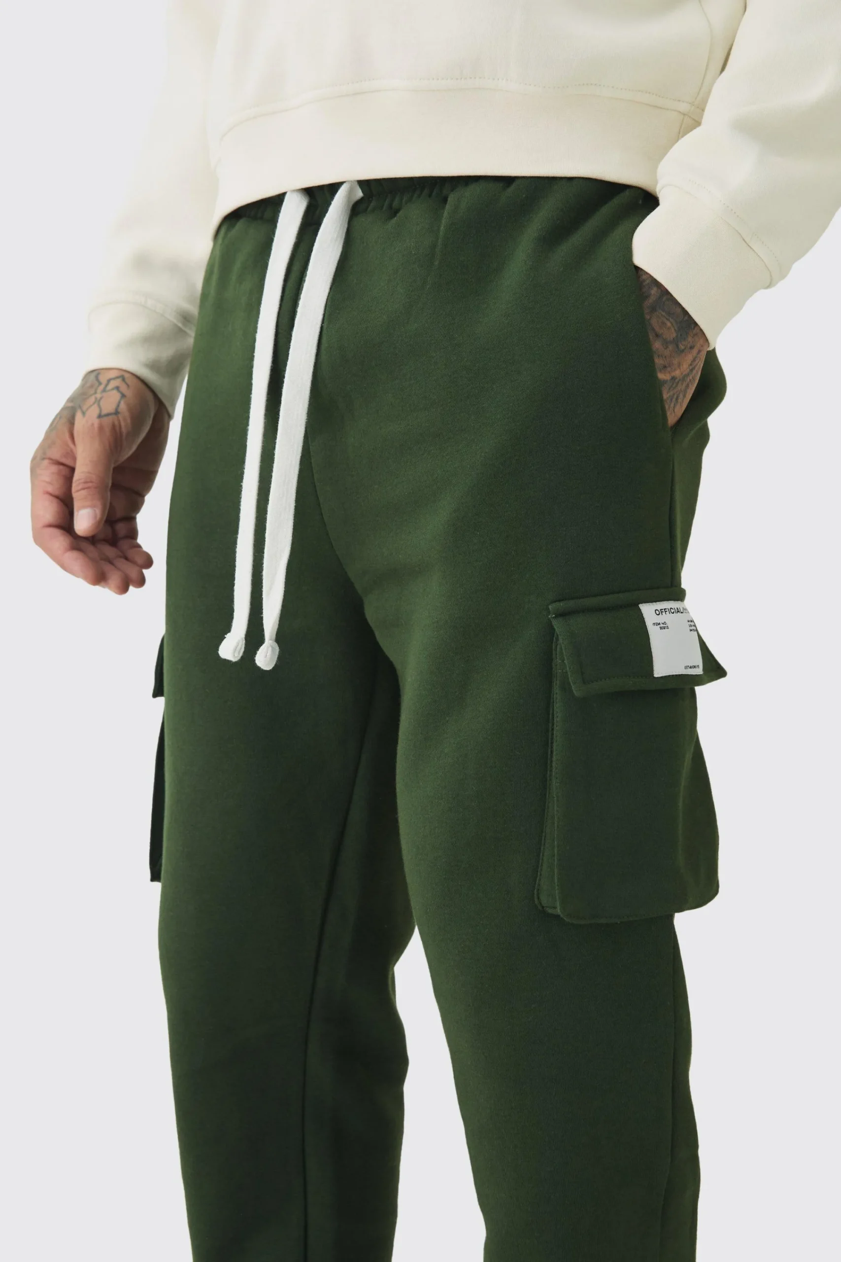 boohooMAN Tall Skinny Fit Extreme Stacked Woven Tab Cargo Jogger | UK| Trousers|Joggers