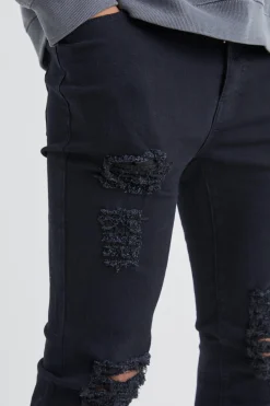 boohooMAN Tall Skinny Jeans With All Over Rips | UK| Trousers|Jeans