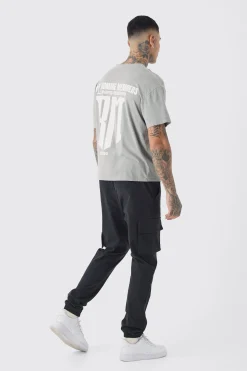 boohooMAN Tall Slim Fit Elasticated Waist Cuffed Cargo Trousers | UK| Trousers|Cargos