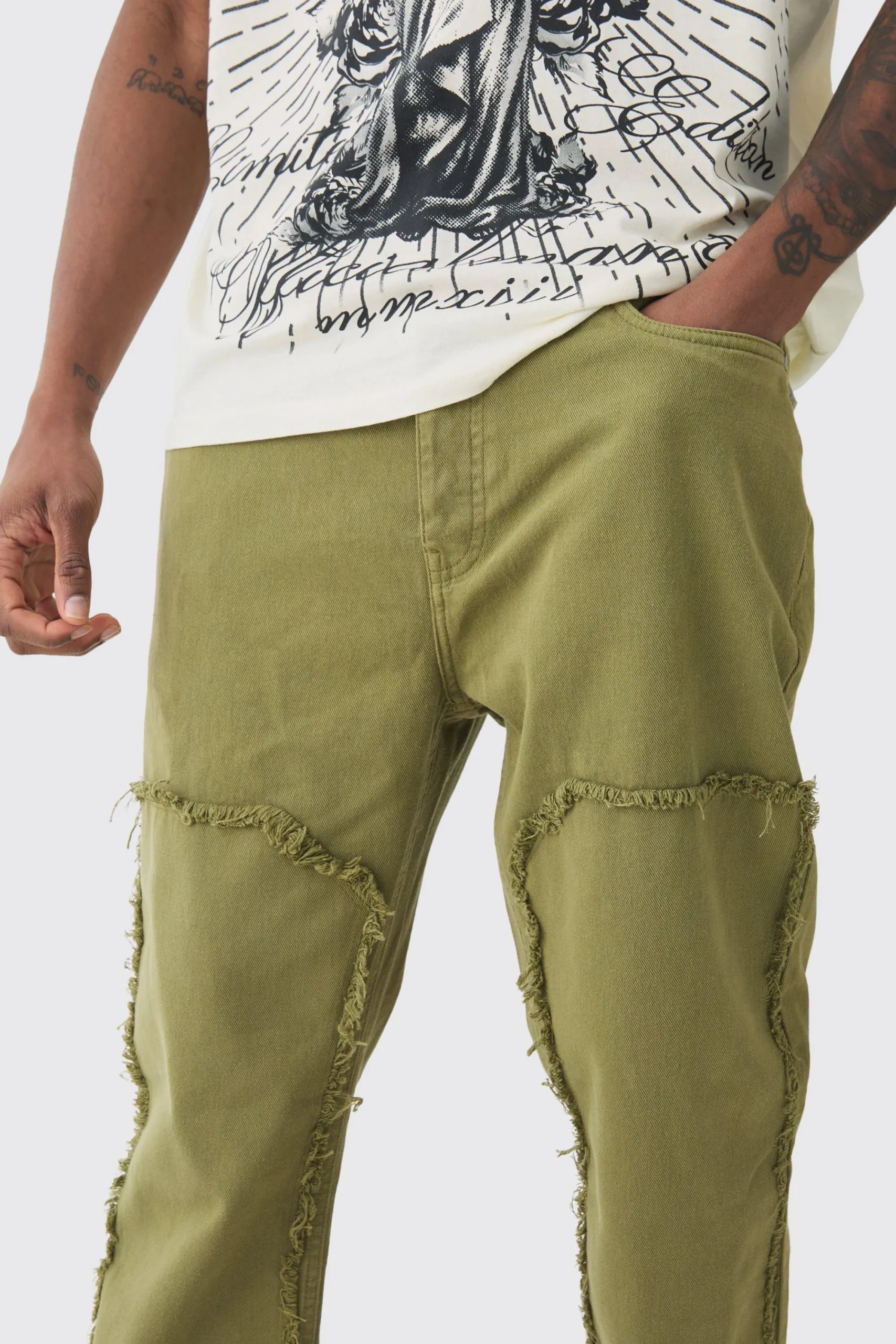 boohooMAN Tall Slim Leg Overdyed Carpenter Trouser In | UK| Trousers