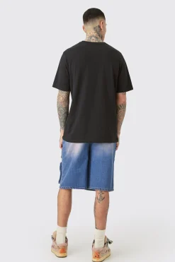 Tall Space Pour Homme Puff Print T-shirt In | UK^boohooMAN Online