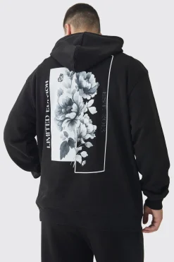 boohooMAN Tall Spliced Floral Graphic Hoodie & Relaxed Fit Jogger Tracksuit | UK| Tracksuits|Hoodies & Sweatshirts