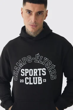 boohooMAN Tall Sports Club Varsity Oversized Hoodie | UK| Hoodies & Sweatshirts