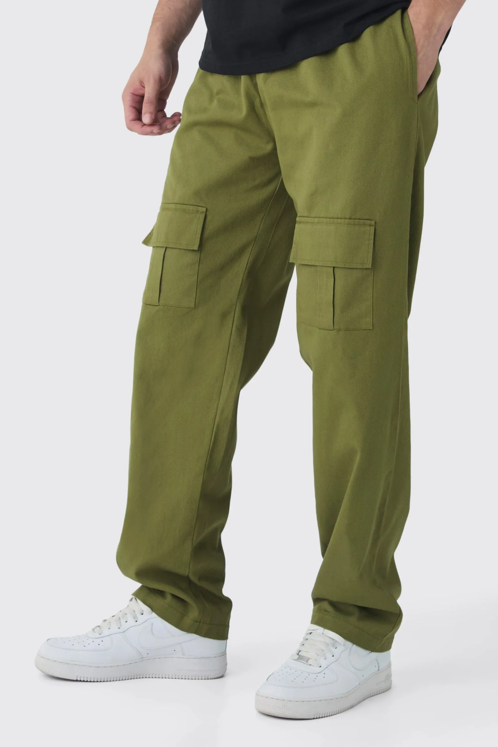 boohooMAN Tall Straight Fit Front Pocket Twill Overdyed Cargo Trouser | UK| Trousers|Cargos