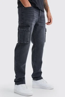 boohooMAN Tall Straight Rigid Cargo Jeans | UK| Trousers|Jeans