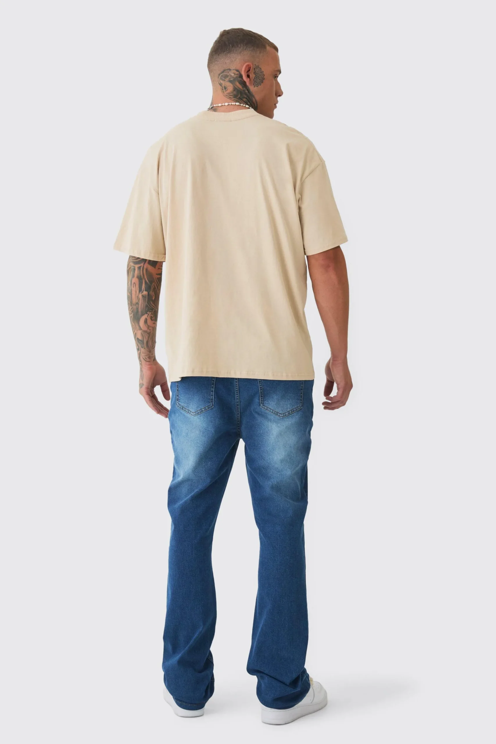 boohooMAN Tall Stretch Denim Flared Jeans | UK| Trousers|Jeans