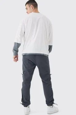 boohooMAN Tall Toggle Detail Slim Fit Cargo Joggers | UK| Trousers|Cargos