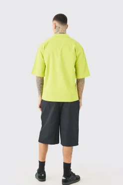 boohooMAN Tall Twill Drop Revere Contrast Stitch Shirt | UK| Shirts