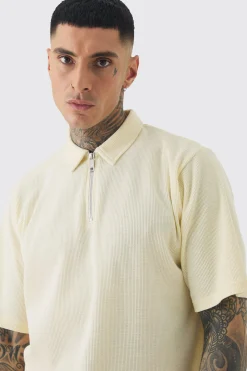 boohooMAN Tall Waffle Polo & Short Set | UK| Tracksuits