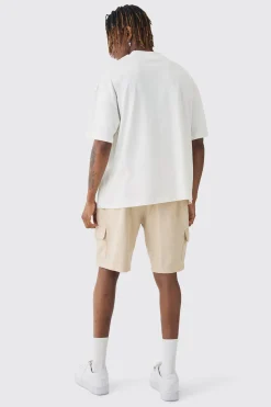 boohooMAN Tall Washed Relaxed Jersey Cargo Shorts | UK| Shorts