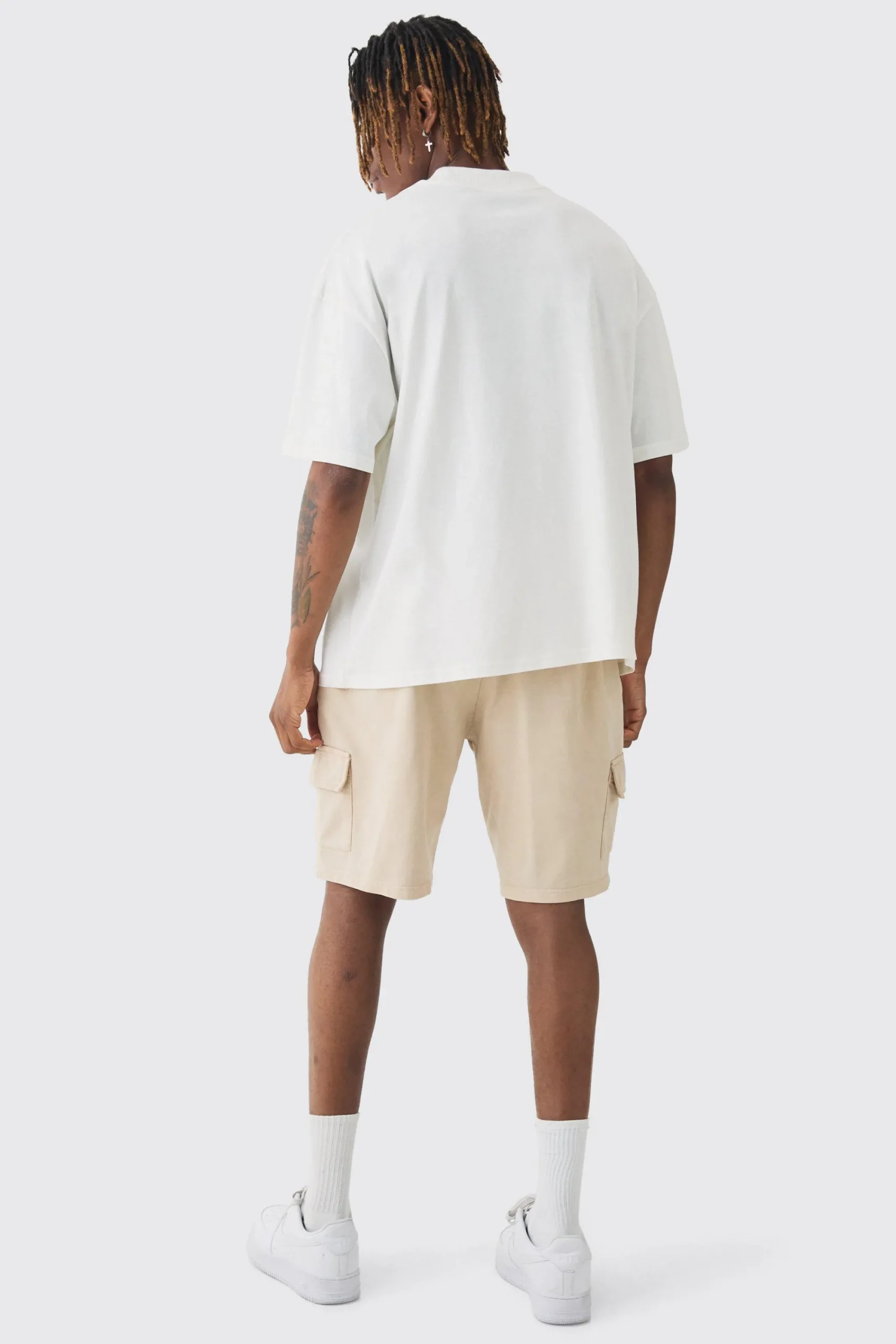 boohooMAN Tall Washed Relaxed Jersey Cargo Shorts | UK| Shorts