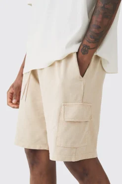 boohooMAN Tall Washed Relaxed Jersey Cargo Shorts | UK| Shorts