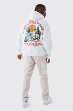 boohooMAN Tall Wild West Back Printed Oversized Hoodie | UK| Hoodies & Sweatshirts