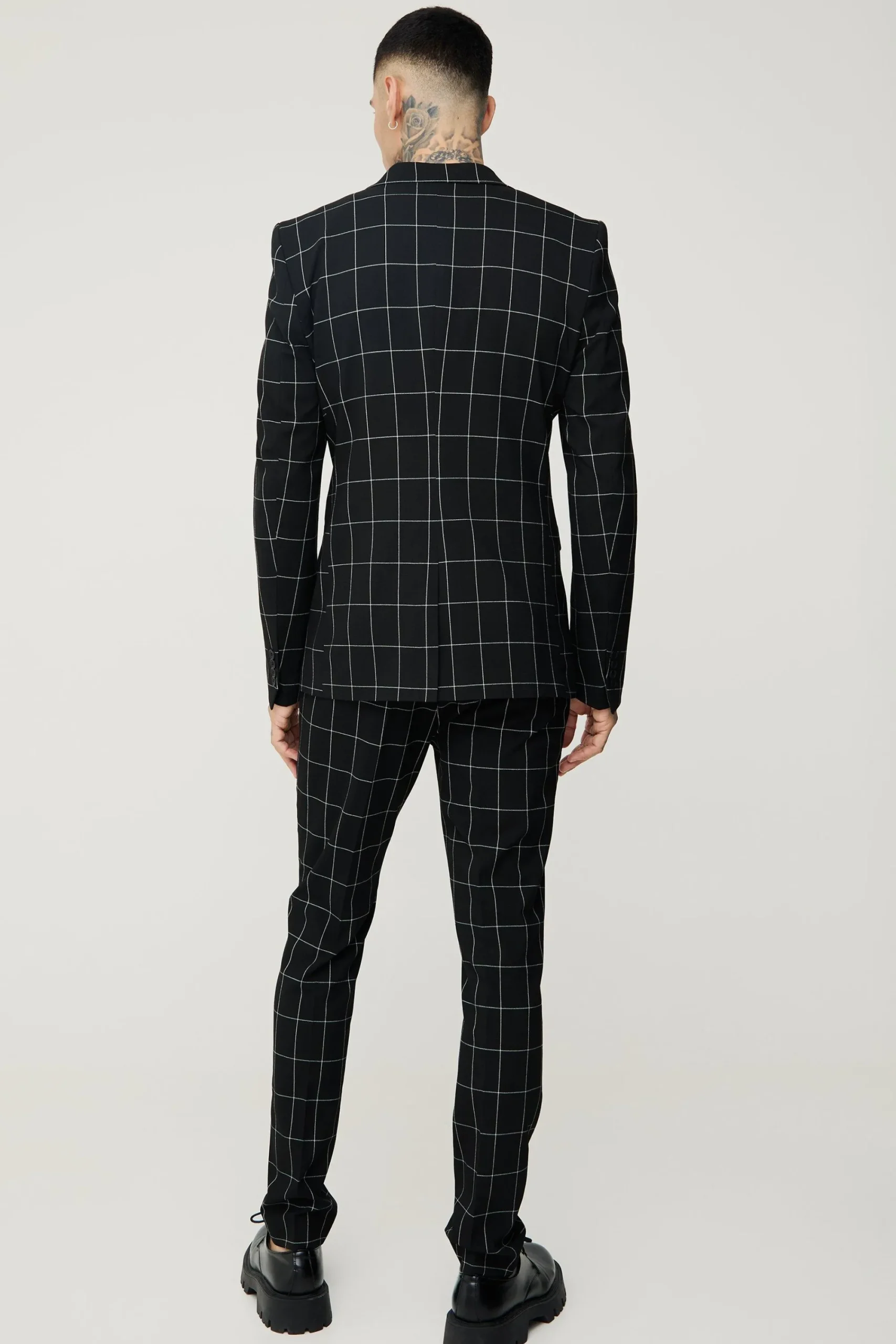 boohooMAN Tall Window Pane Check Skinny Fit Blazer | UK| Suits & Tailoring