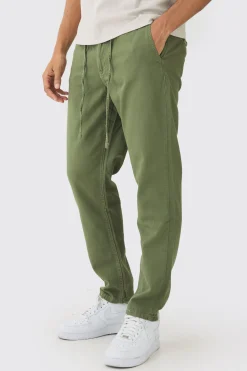 boohooMAN Tapered Chinos With Drawcords In | UK| Trousers