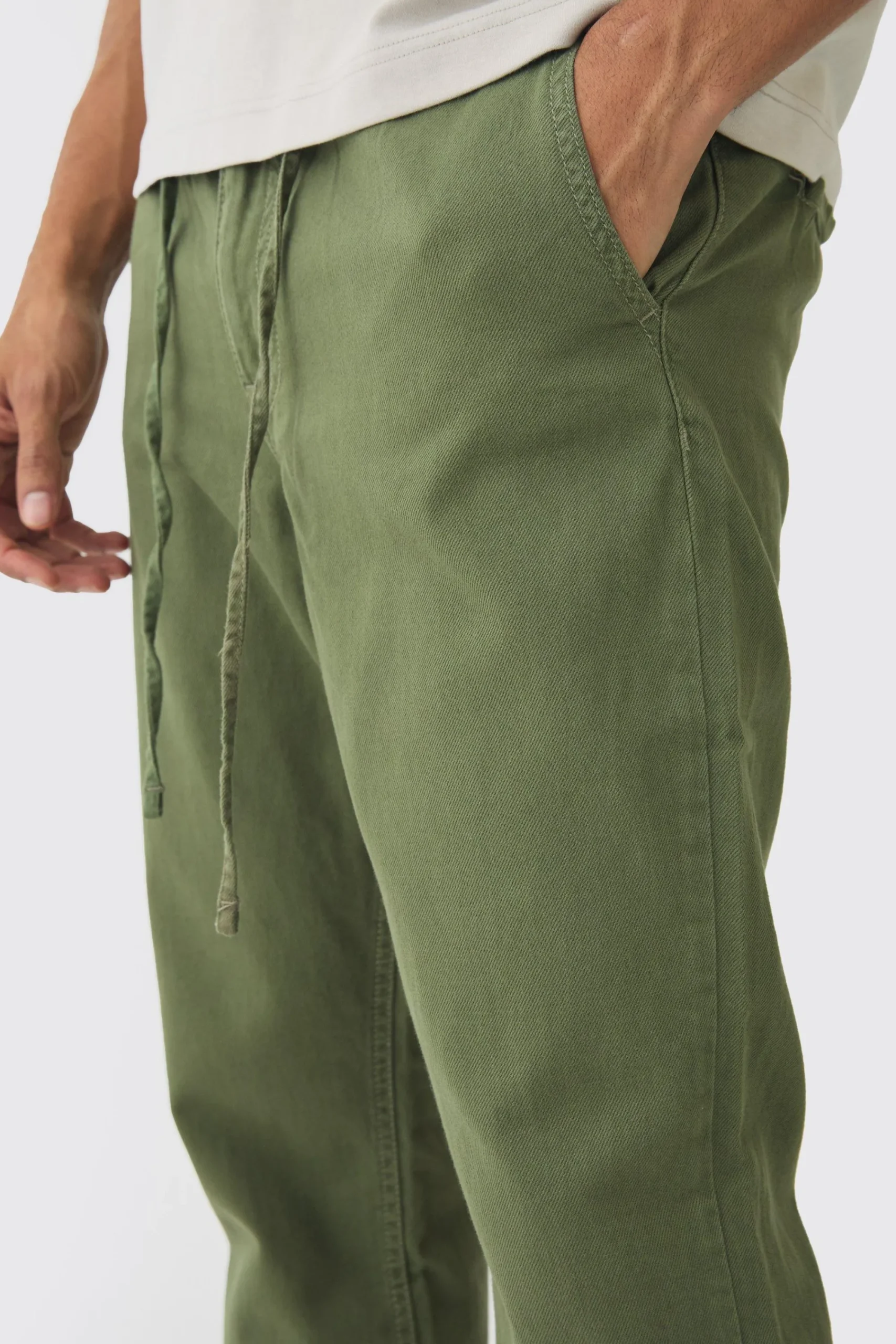 boohooMAN Tapered Chinos With Drawcords In | UK| Trousers