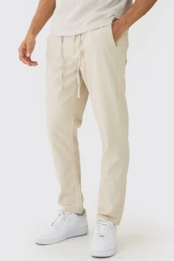 boohooMAN Tapered Chinos With Drawcords In | UK| Trousers