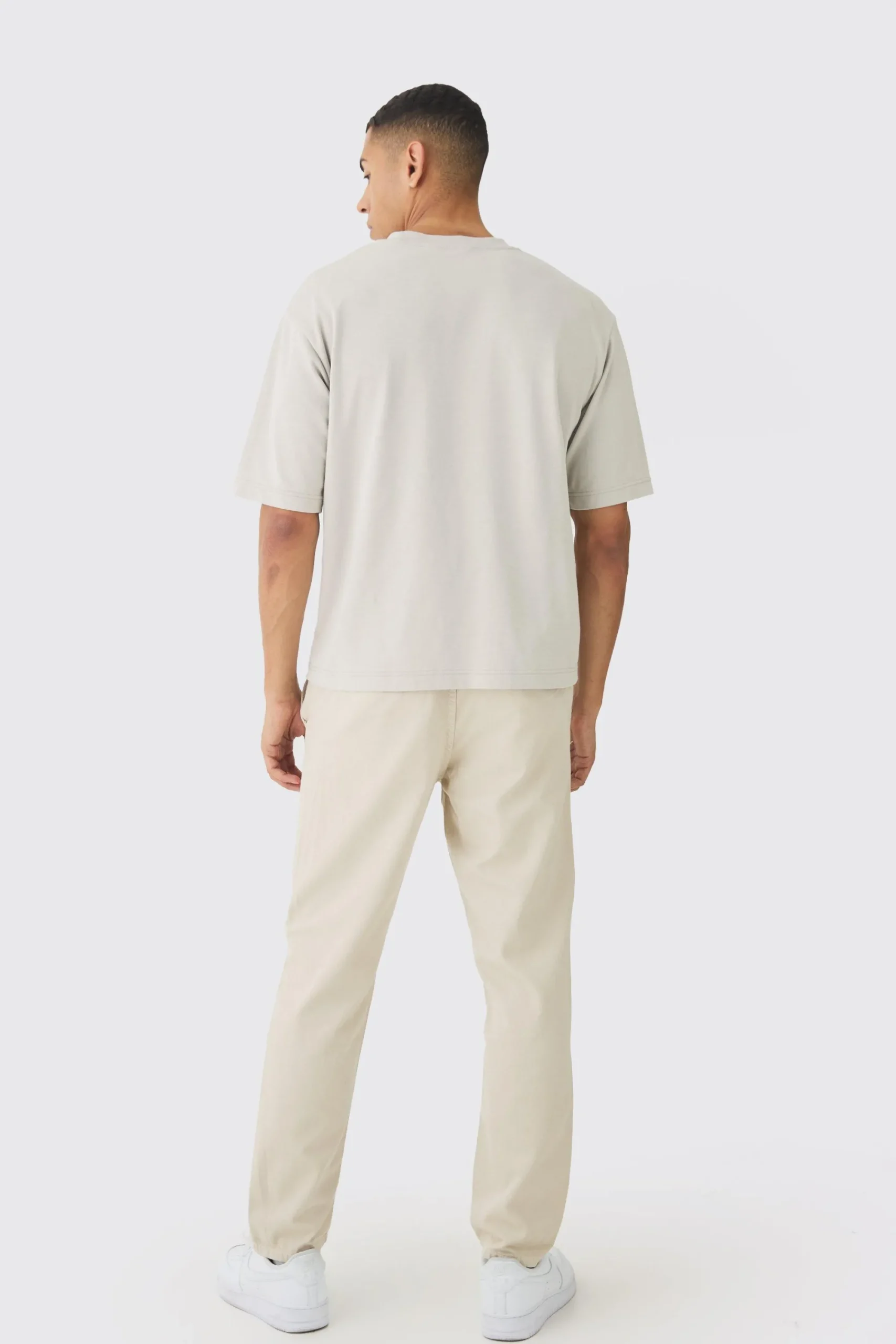 boohooMAN Tapered Chinos With Drawcords In | UK| Trousers