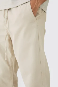 boohooMAN Tapered Chinos With Drawcords In | UK| Trousers