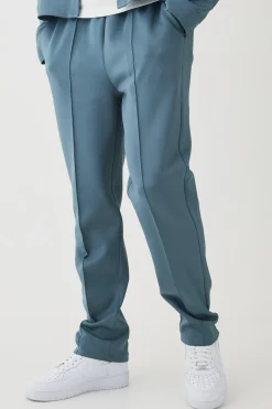 boohooMAN Tapered Pintuck Scuba Trouser | UK| Trousers|Sets & Co-Ords