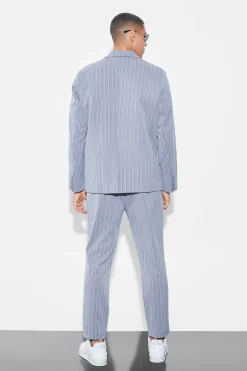 boohooMAN Tapered Stripe Suit Trousers | UK| Trousers