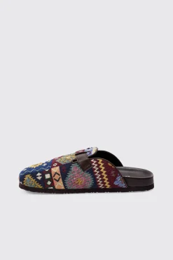 boohooMAN Tapestry Buckle Detail Mule | UK| Sliders & Slippers