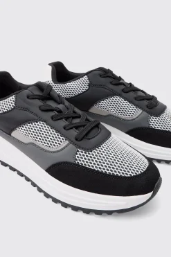 boohooMAN Tech Mesh Runner Trainer | UK| Trainers & Hi-Tops