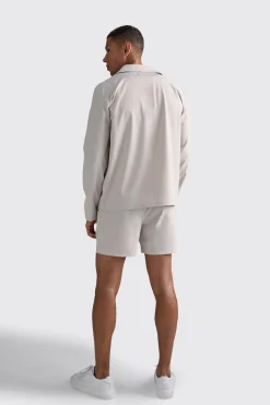 boohooMAN Technical Stretch Concealed Placket Smart Set | UK| Sets & Co-Ords