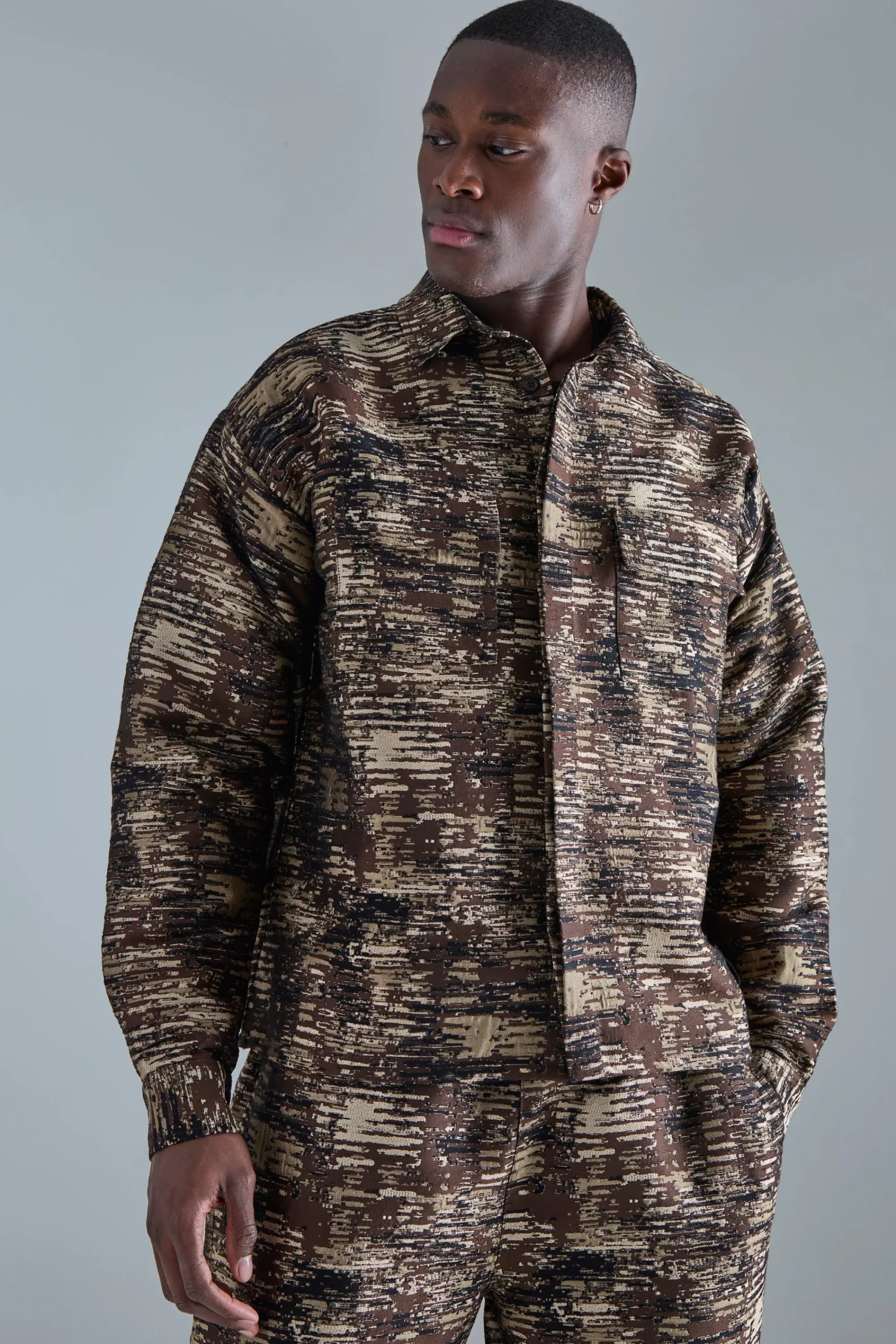 boohooMAN Textured Camo Patch Pocket Set | UK| Sets & Co-Ords