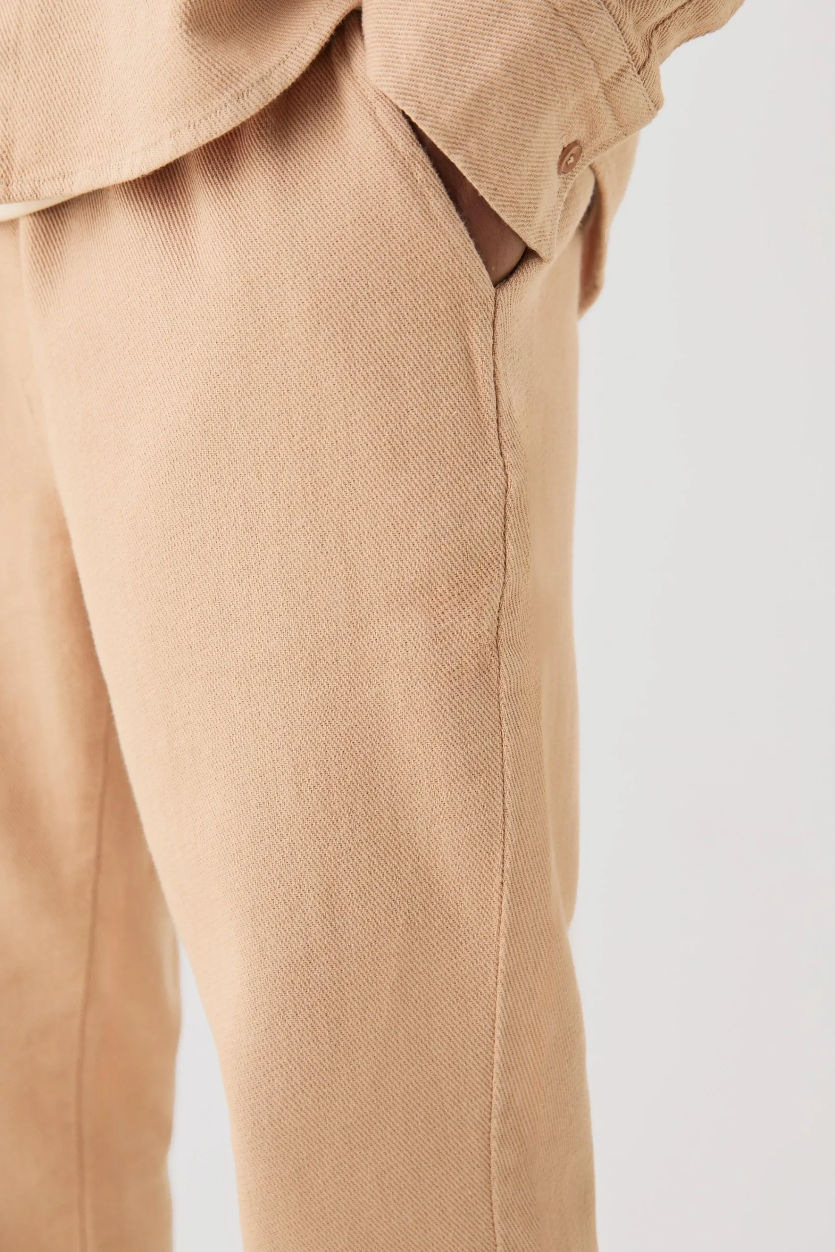 boohooMAN Textured Elasticated Waist Straight Fit Trousers | UK| Trousers