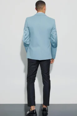 boohooMAN Textured Elbow Patch Slim Fit Blazer | UK| Suits & Tailoring