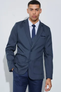 boohooMAN Textured Elbow Patch Slim Fit Blazer & Waistcoat | UK| Sets & Co-Ords