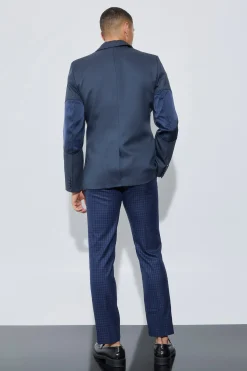 boohooMAN Textured Elbow Patch Slim Fit Blazer & Waistcoat | UK| Sets & Co-Ords