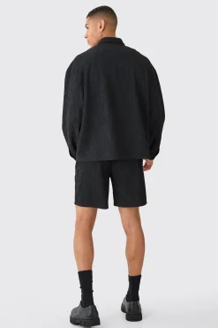 boohooMAN Textured Satin Elasticated Waist Shorts | UK| Shorts