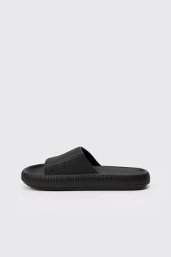 boohooMAN Textured Slider In | UK| Sliders & Slippers