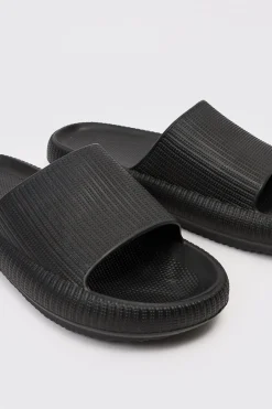 boohooMAN Textured Slider In | UK| Sliders & Slippers