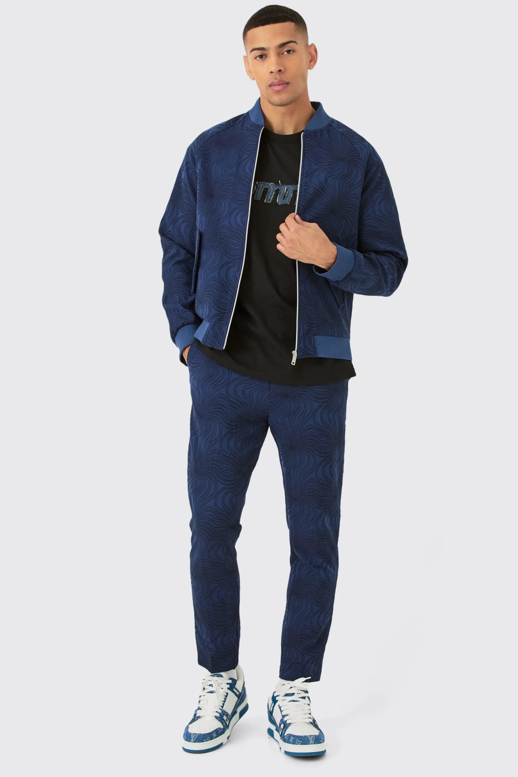 boohooMAN Textured Tailored Pintuck Tapered Trousers | UK| Suits & Tailoring