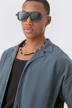 boohooMAN Textured Washed Dropped Shoulder Revere Shirt | UK| Shirts