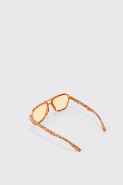 boohooMAN Tortoise Aviator Sunglasses In | UK| Sunglasses